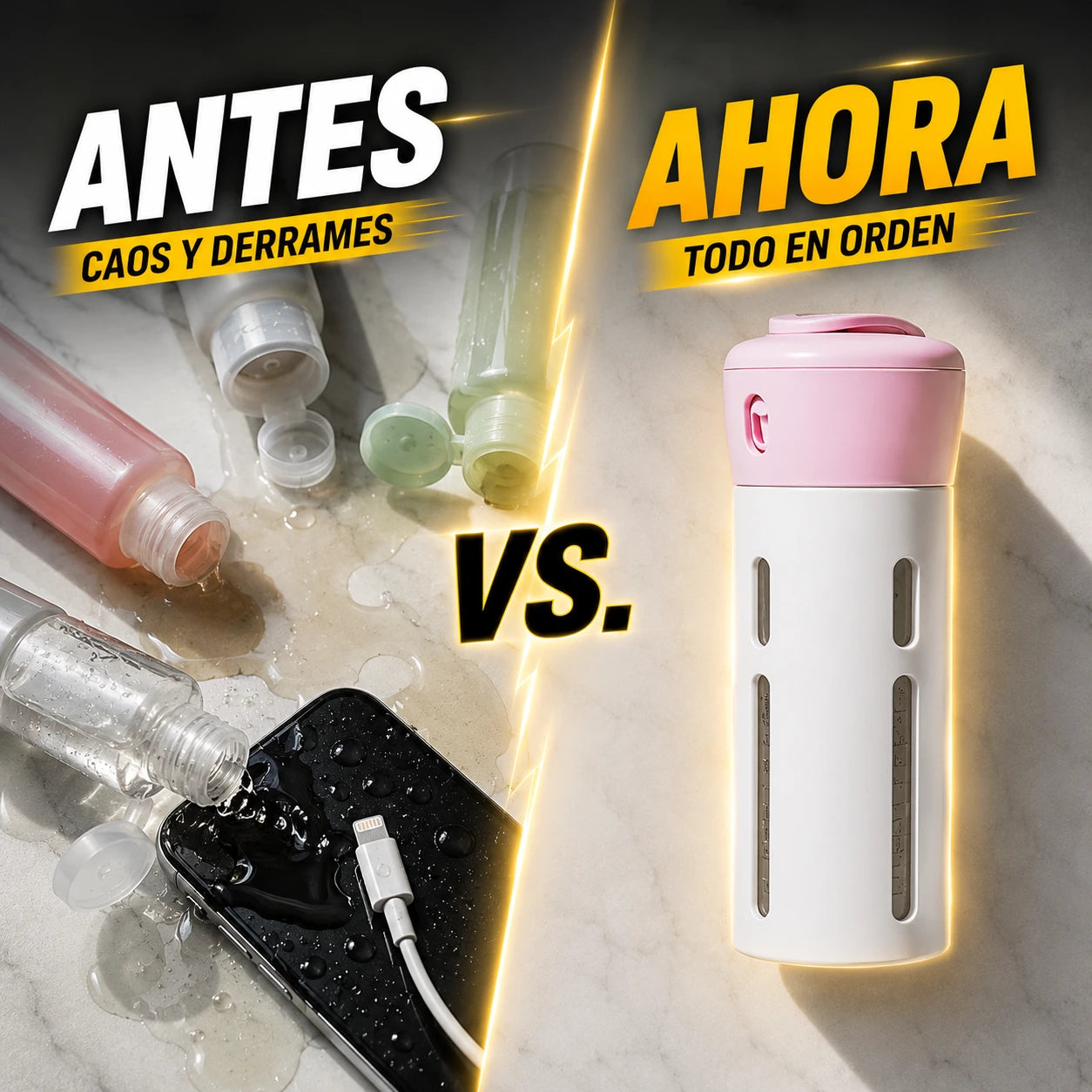 Dispensador de Viaje Portátil 4 en 1 — Shampoo, Crema y Gel en un Solo Estuche