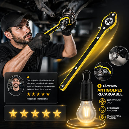 Kit Llave Rache + Linterna LED Antigolpes — El Combo Definitivo para la Carretera